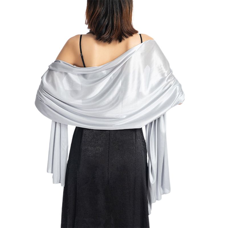 200x70cm mujer imitación seda pura bufanda capa Color sólido largo chal envoltura para boda banquete Vintage accesorios para baile de graduación