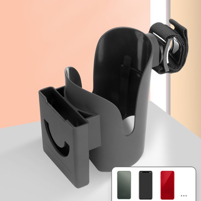 2 in 1 Stroller Cup Holder + Phone Holder Universal Cup Holder Rack for Buggy