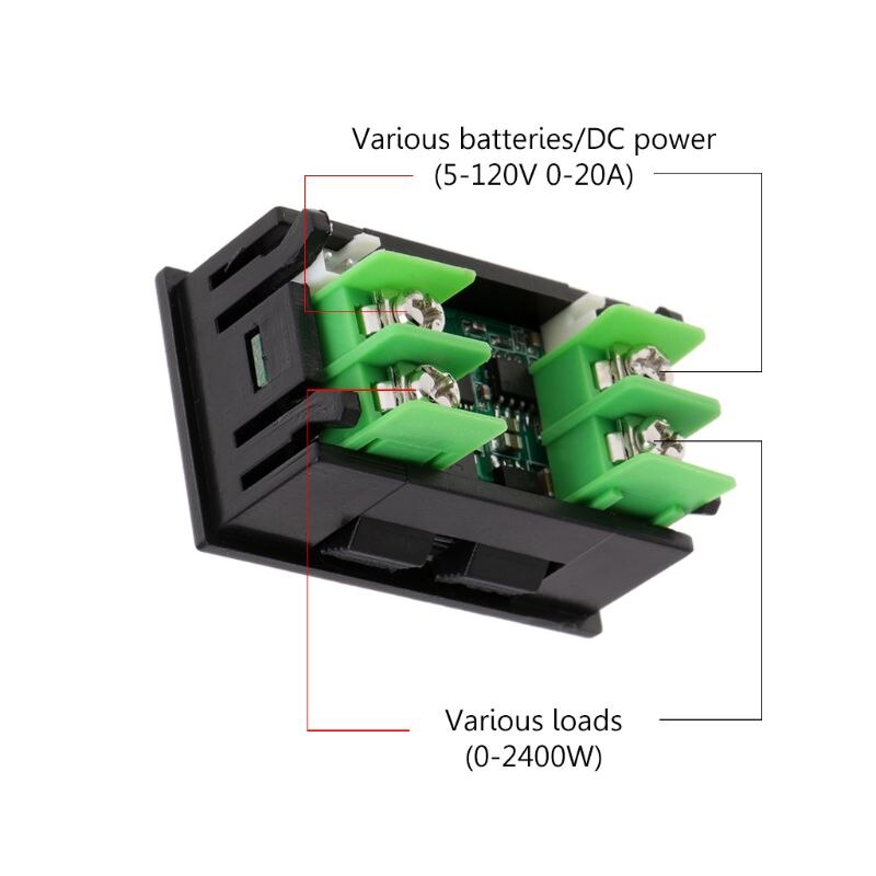 DC 120V 20A Digital DC Voltmeter Current Voltage Meters LCD Energy tester Charger ammeter battery power supply capacity