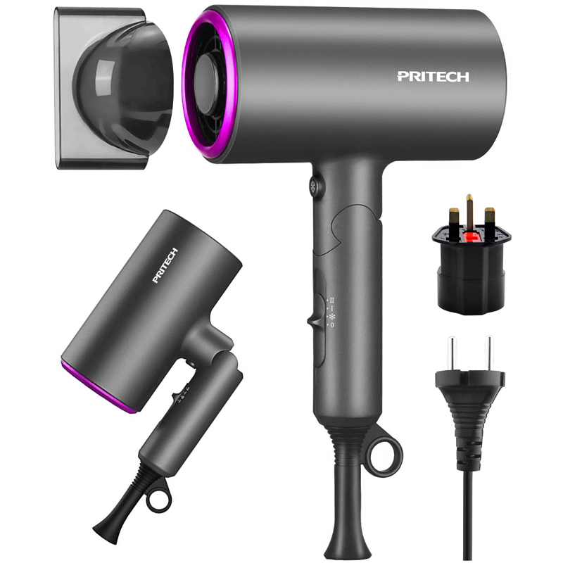 Pritech – sèche-cheveux pour Salon de coiffure 1400W 2 en 1, souffle ionique négatif, vent et froid, rapide: EU