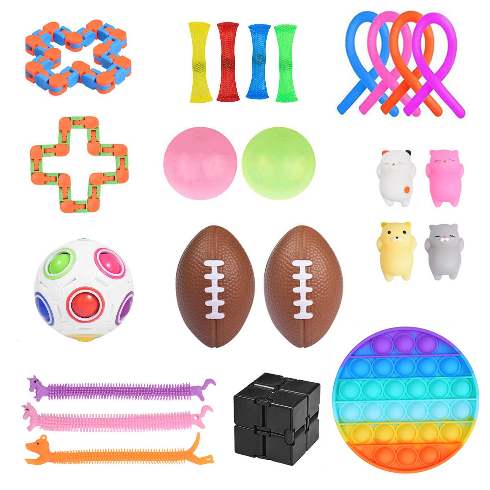 anti stress spielzeug kinder 24PCS Form Push Blase Zappeln Spielzeug Sensorisch... – Vicedeal