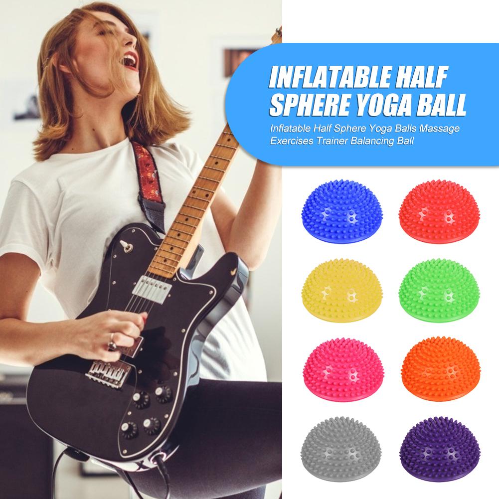 1PC Inflatable Half Sphere Yoga Balls Massage Exercises Trainer Balancing Ball Point Stepping Stones Exercise Fitness Ball