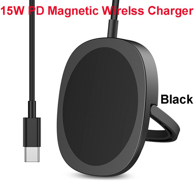 Caricabatterie Wireless magnetico Magsafing originale 15W per iPhone 12 Pro Max Mini ricarica rapida USB C ricarica rapida PD US EU Plug: Black Charger Only