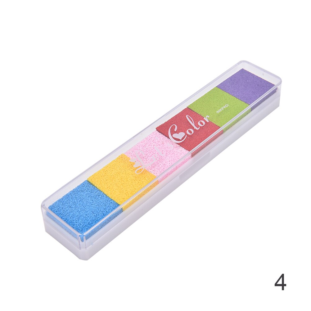 Non-Toxic Gradient Color Ink Pad Inkpad Rubber Stamp Oil Based Finger Print Nice For Children Stamp DIY Art: 4
