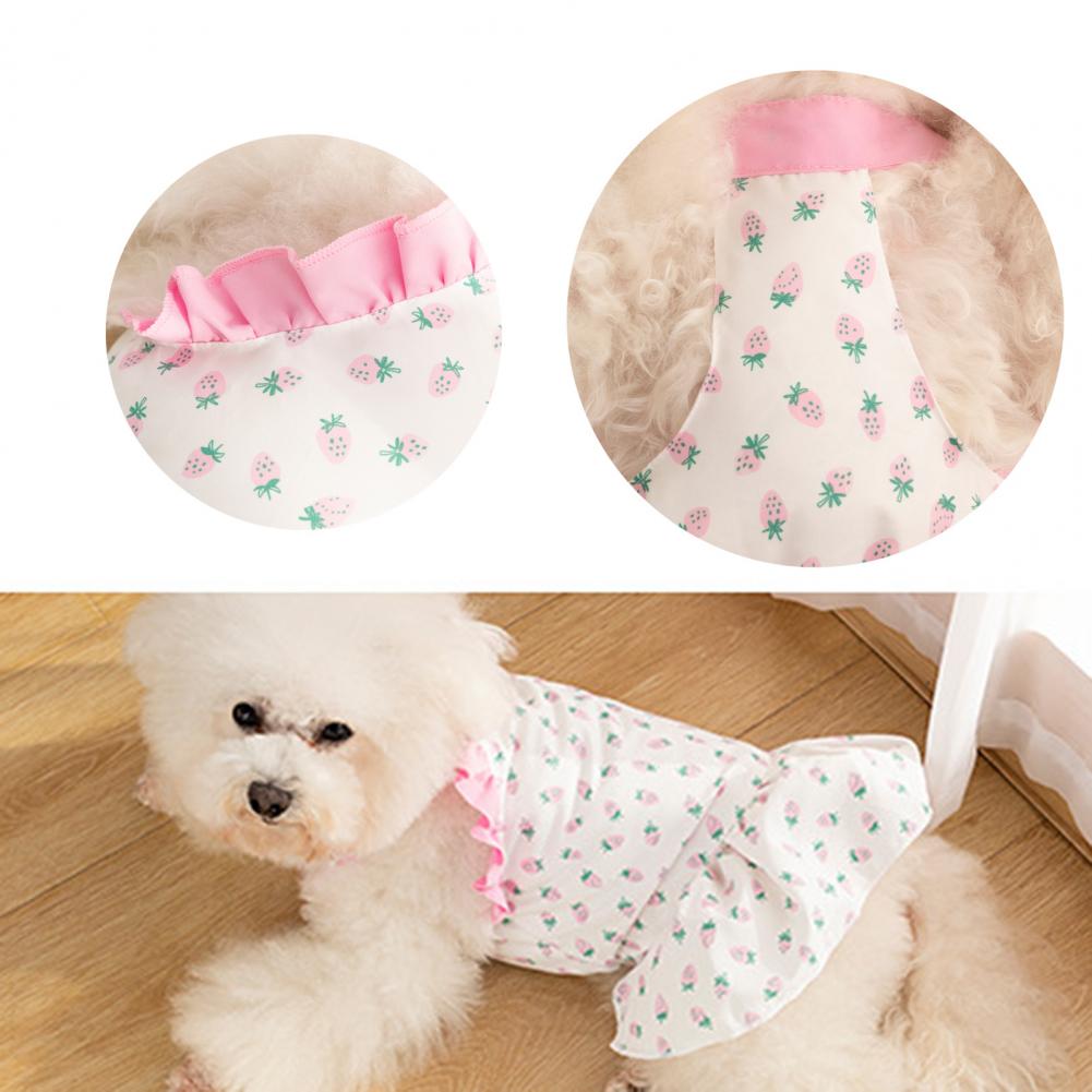 Beautiful Dog Dress Ruffles Type Delicate Stitching Attractive Cute Female Dog Princess Dress