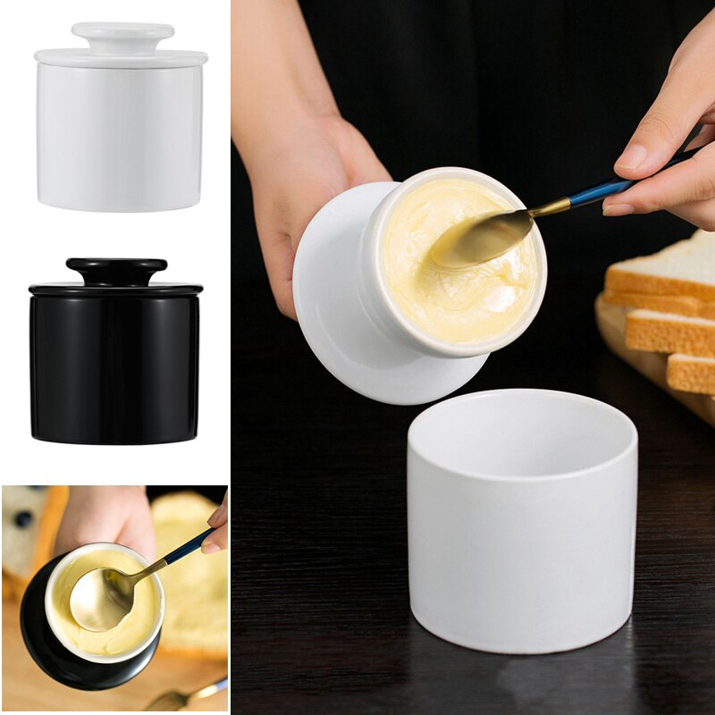 Keramik smør crock glaseret stentøj smør holder keramisk smør fad med vand ost opbevaringsbakke smør keramik butterdose