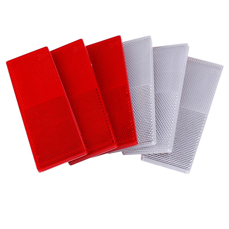 2 Stuks Plastic Rechthoekige Stick-On Auto Reflector Reflecterende Sticker Veiligheid Teken