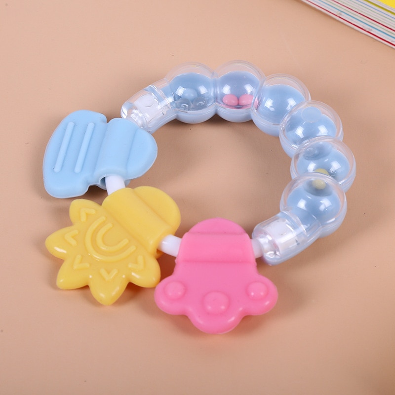 Klokken baby tandklæbemiddel en molartand god baby klokke legetøj et fast tandhjul: Blå