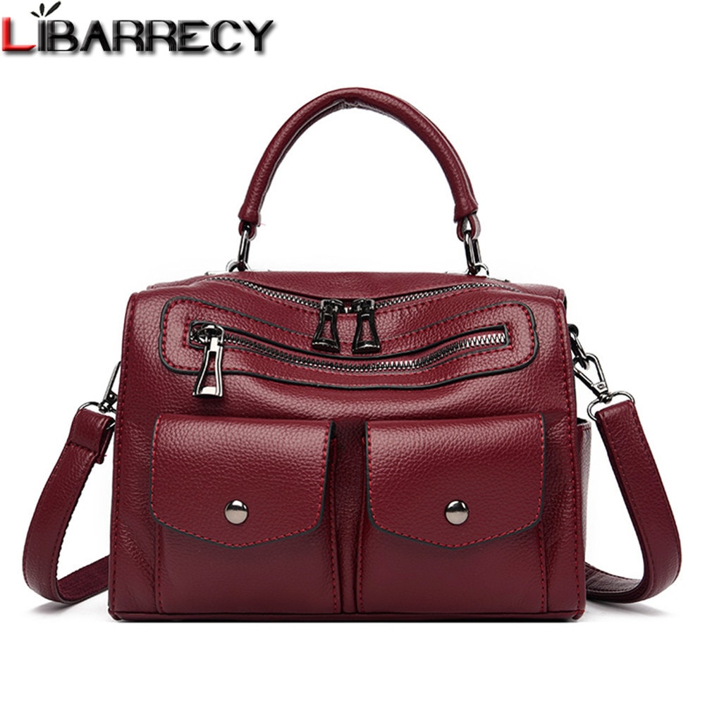 Multi-function Ladies Shoulder Bag PU Leather Women Messenger Bags Multi-pocket Women's Handbag Sac