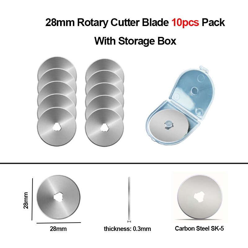 28/45mm Fabric Leather Cutter Leather Craft Sewing Accessories DIY Sewing Tools Circular Cut Rotary Cutter Blade Patchwork: 28MM-Blade-10pc