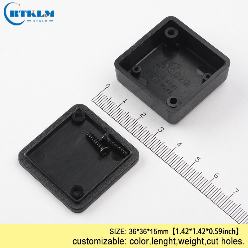 Small plastic project case DIY plastic housing for Electronics Enclosure abs Junction Box PCB desktop box 36*36*15mm