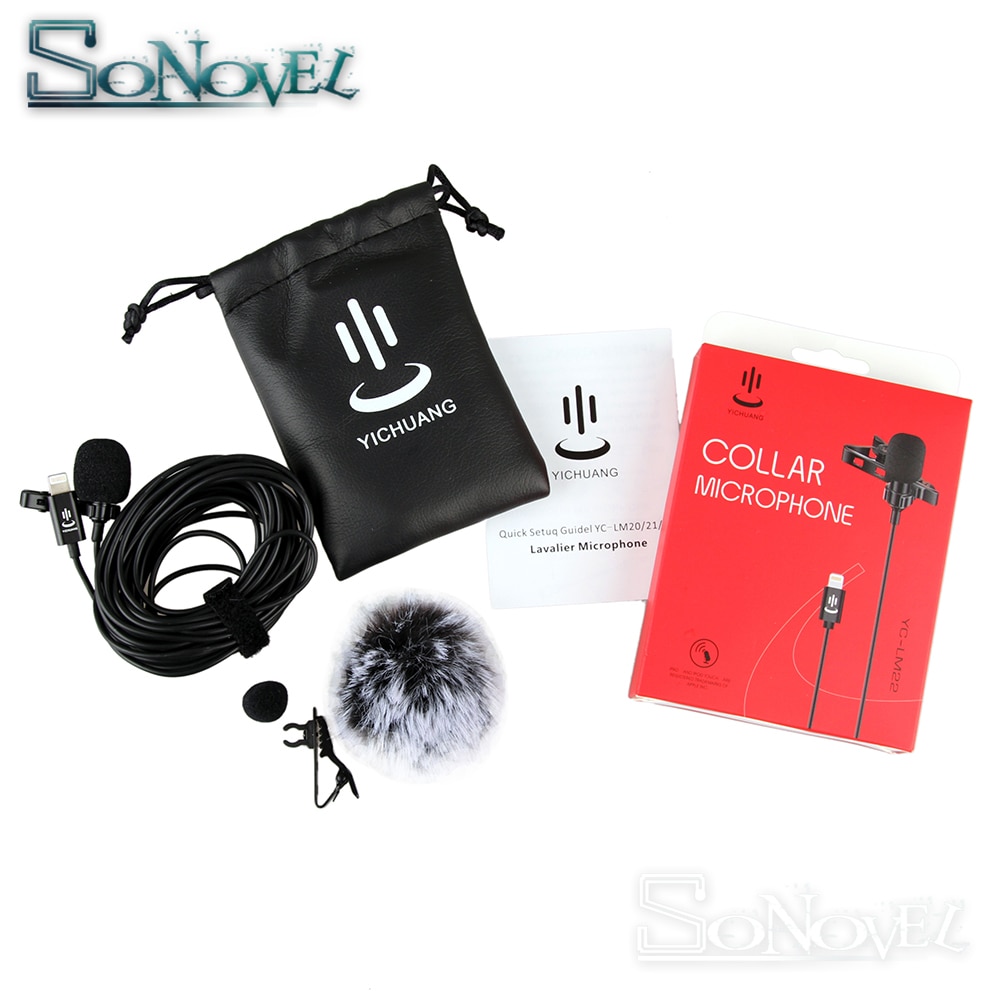 6m Professionele Lavalier Lightning Microfoon voor iPhone XS X/8/8 Plus/6/7 Plus iPad 4/3/2 iPad Pro iPad Air2 voor Huawei Sumsang