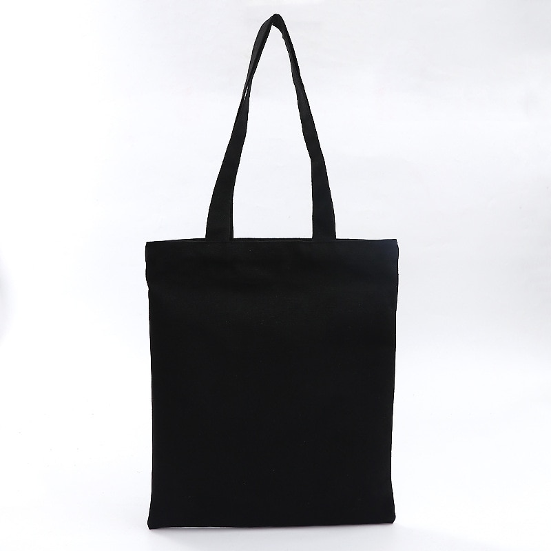 XINGMING solid balack reusable shopping bags women men tote canvas bag eco cloth bags Multiple sizes