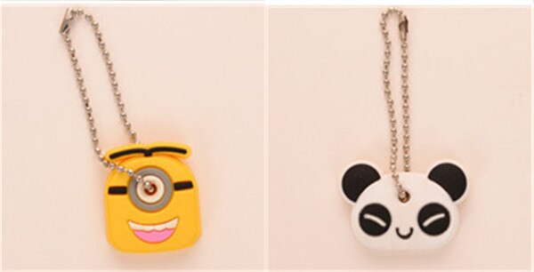 2 PCS Animal Silicon Key Caps Covers Keys Keychain Case Shell Novelty Item Figurines For key Control Dust Cover Keychain Decor: 6