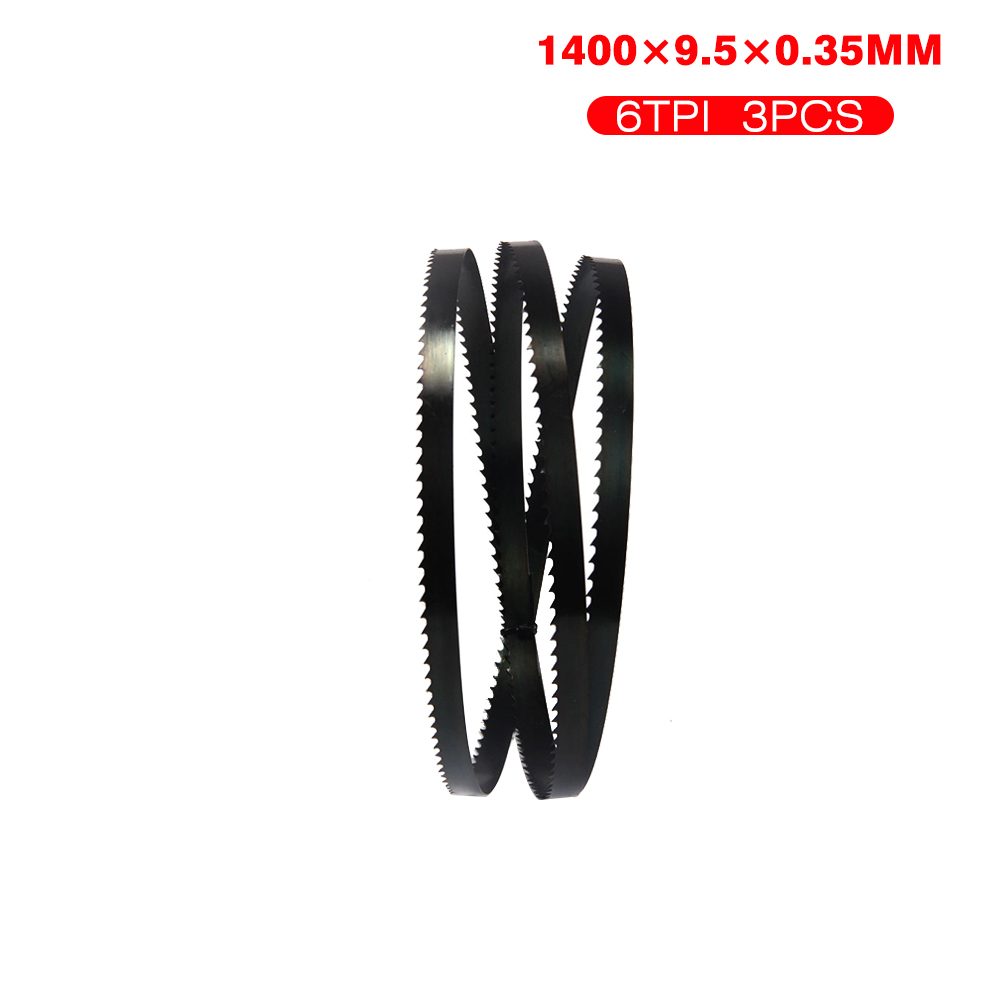 3 stk 1400mm båndsavklinge 3.2/6.35/9.5mm bredde 6/14 tpi træbearbejdningsværktøj tilbehør til einhell  sb200 scheppach hbs 20: 9.5 6 tpi