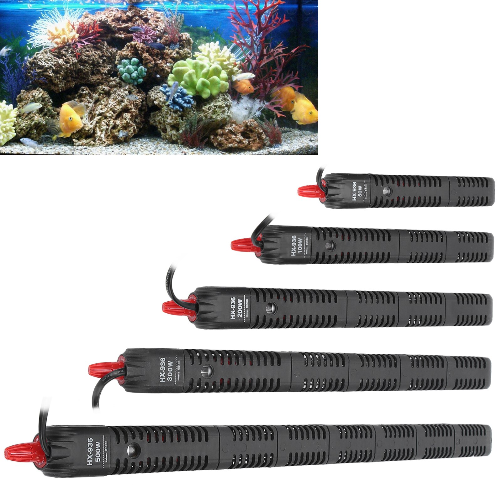 AC 220V Aquarium Heizstab Aquarium Tauch Heizung Fisch Panzer 16-32 Celsius Einstellbare Temperatur Heizung Stange für HX-936