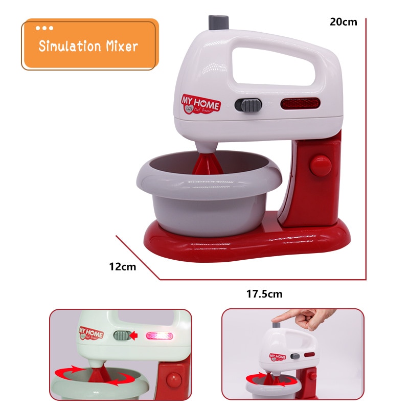 Household Appliances Kitchen Toys Simulation Cookware Blender Cooker Pretend Play Kitchen Toys For Children Girl Kid: Mixer