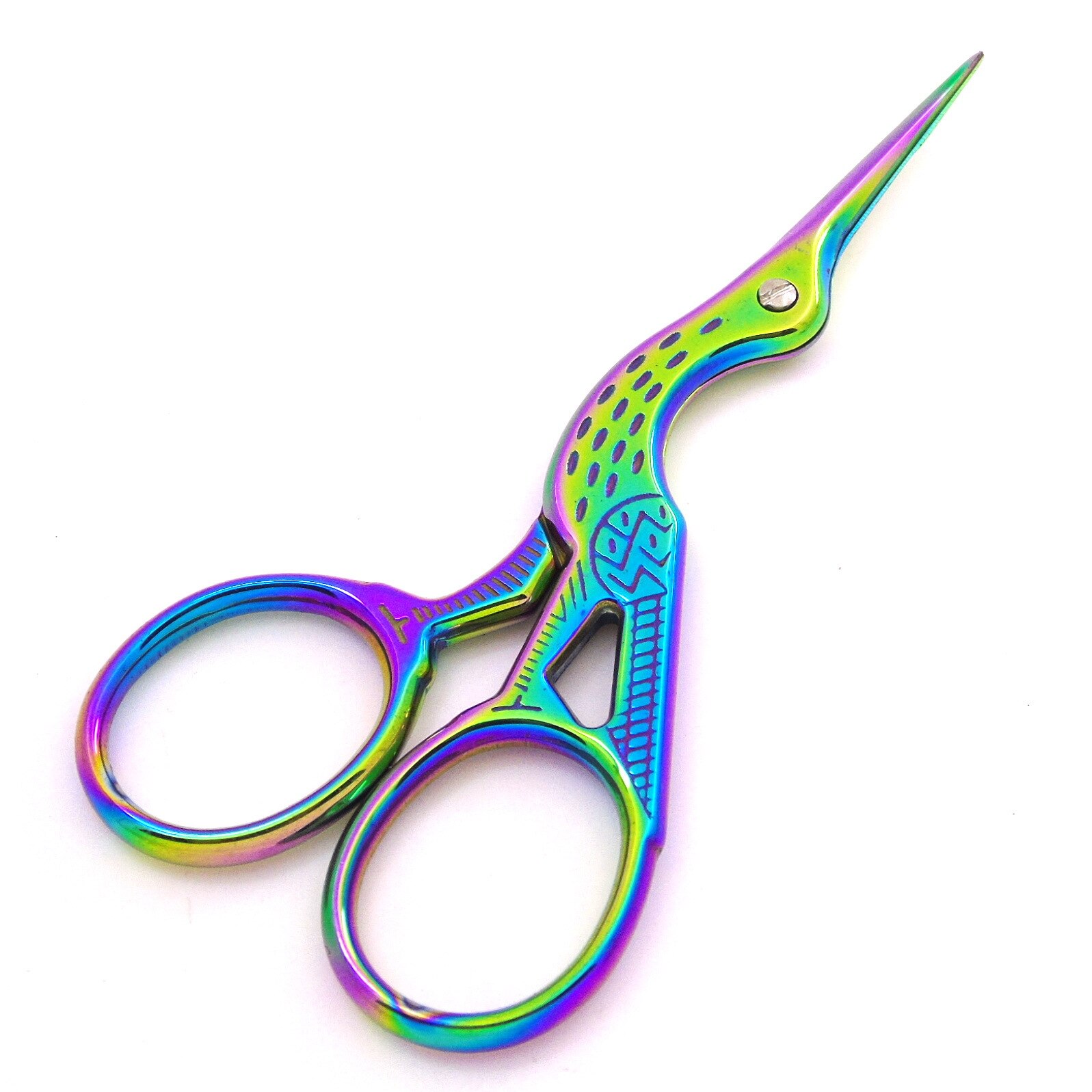 2 Size Stainless Steel Craft Scissors Handmade DIY Sewing Tools Zig Zag Fabric Scissors Pink Antique Stork Scissors: Small Colour