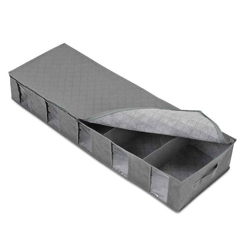 NonWoven Under Bed Storage Bag Quilt Blanket Clothes Storage Bin Box Divider Folding Closet Organizer Clothing Container Large