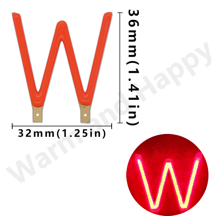 N-Z Letter Licht Decoratie Rood Licht 0.45W Led Lichtgevende Gloeidraad DC2.8-3.0V Nachtlicht Bruiloftsfeest Outdoor Decoratie Gebruik: Rood