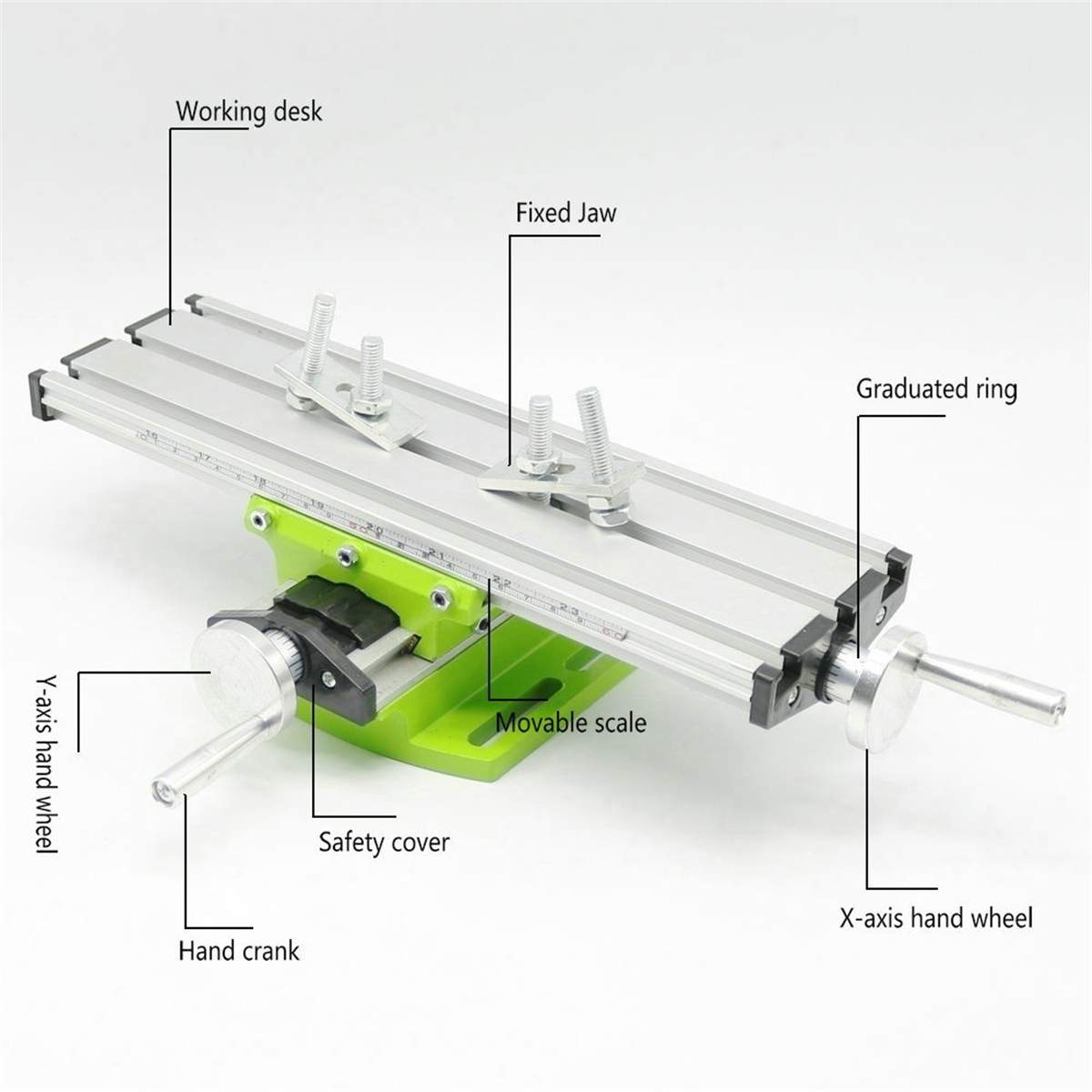 Multifunction Cross Slide Vise Vice table Compound Table Worktable Bench Alunimun Alloy Body For Milling Drilling Adjustable X-Y