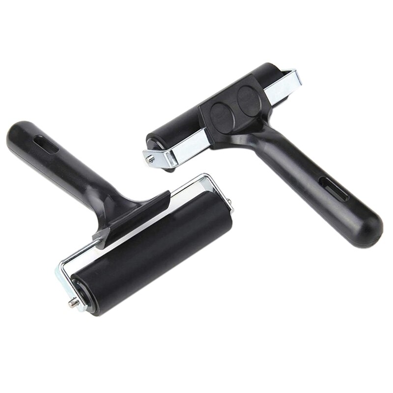 2 Stuks 4-Inch Rubber Rem Roller Soft Rubber Rem Rubber Drum Kwast Inkt Applicator Art Craft Stempelen gereedschap: Default Title