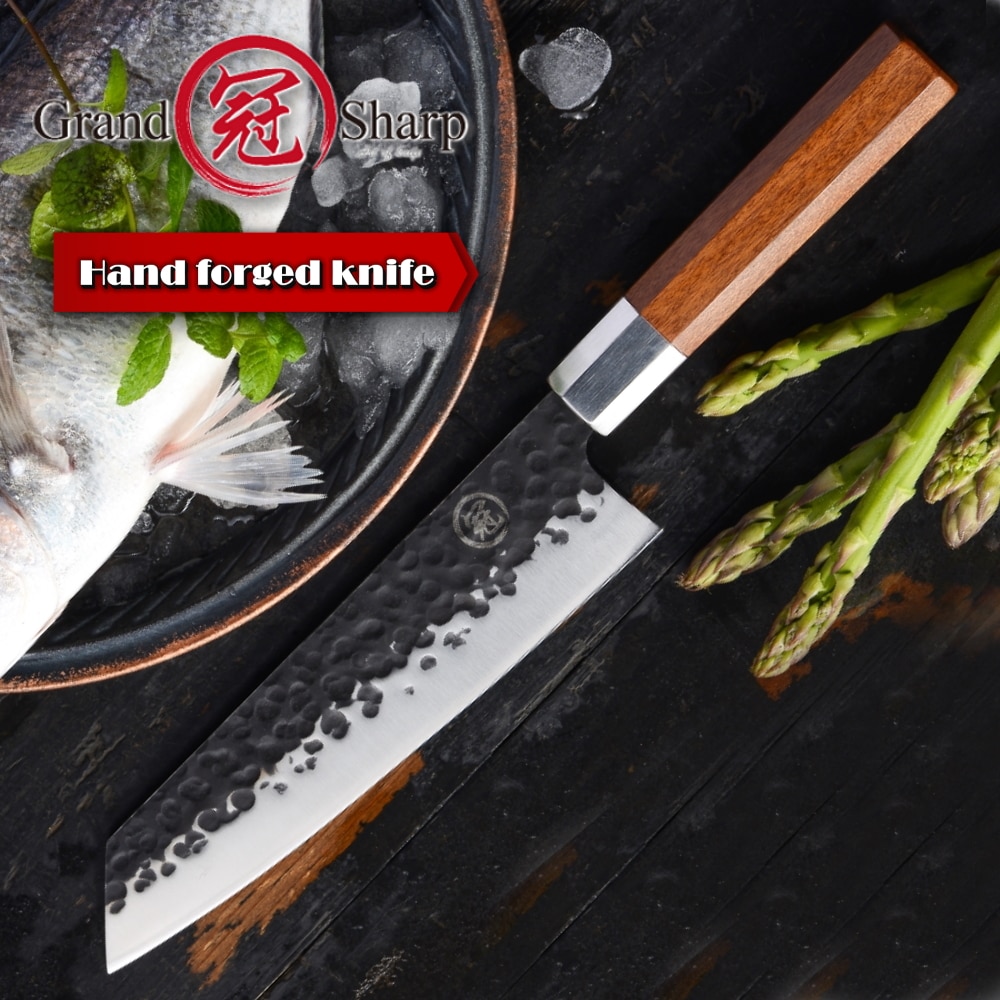 Japanska köksknivar handgjorda kiritsuke kniv kock matlagningsverktyg trähandtag miljövänliga produkter