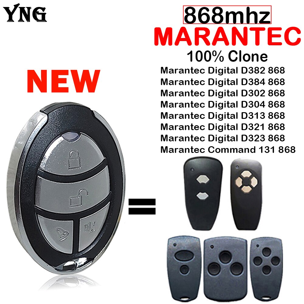 YNG Marantec 868mhz Garage Gate Remote Control For MARANTEC Digital 302 382 313 321 384 304 323 868 Electric Garage Door Opener
