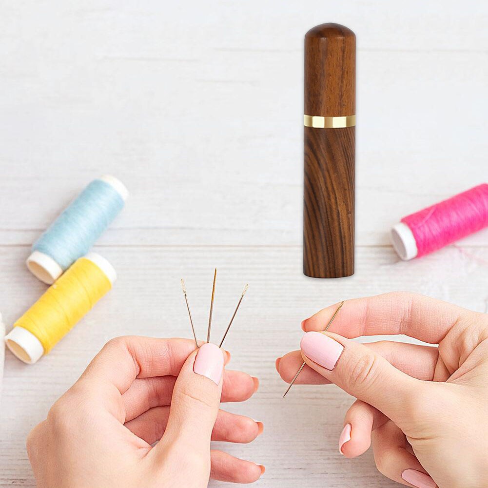 Sewing Needles Storage Crafts And Sewing Needles Storage Holder Wooden Box Sewing Needles Container Tube DIY Sewing Tools