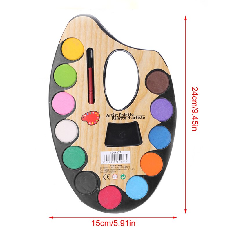 12 couleurs artiste Palette peintures ensemble main mur Textile peinture brosse