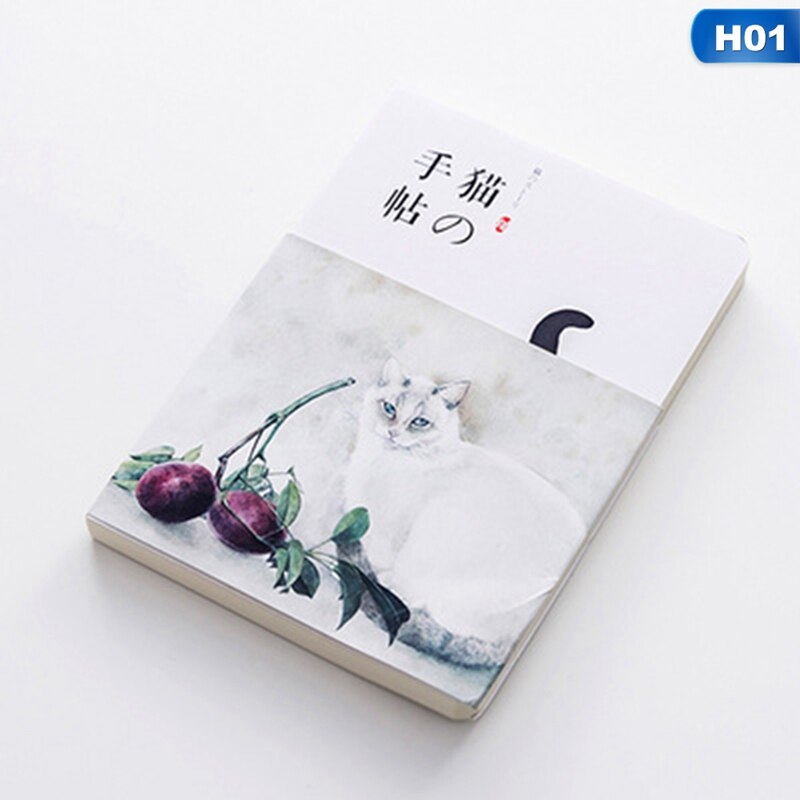 Japansk katt anteckningsbok papper skiss bok kontor skolmaterial tom vintage skissbok dagbok ritning målning 80 ark: 1