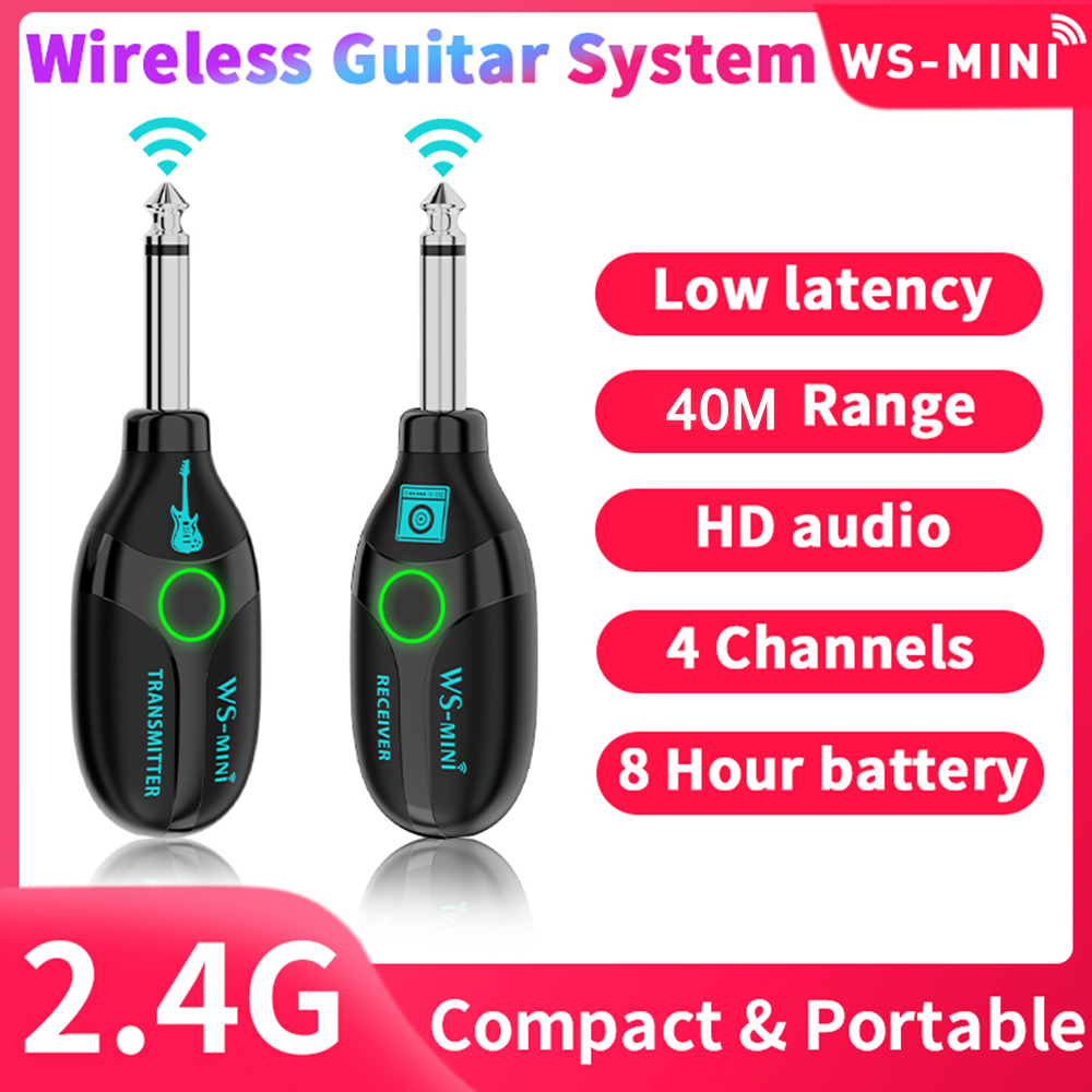 2,4g drahtloses Gitarren System Audio- Absender Empfänger drahtloses System für E-Gitarre/elektronische Tastatur/Bass