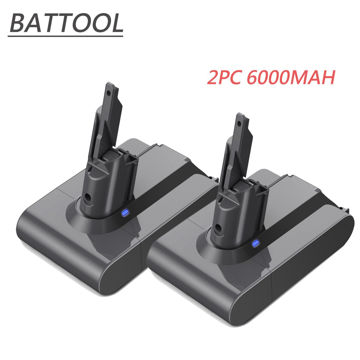 Battool – batterie Rechargeable au lithium pour Dyson V7, 21.6V, 6000mAh/4000mAh, duveteux, Animal V7 Pro, 225403, 229687: 2pc 6000mah