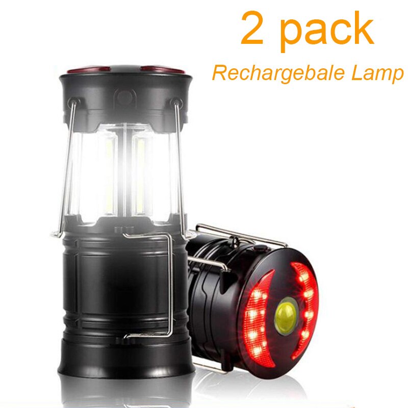 Rechargeable LED Camp Lantern Super Bright 4 Modes Water Resistant Outdoor Light Portable Emergency Camping Lamp Flashlights: 2 pack rechargeable