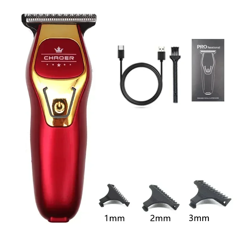 CHAOER A97 Professionelle Herren-Haarschneidemaschine, Mini-Akku-Haarschneidemaschine, 0 mm, rasierter Kopf, USB-Aufladung, Haarschneidemaschine: Grau