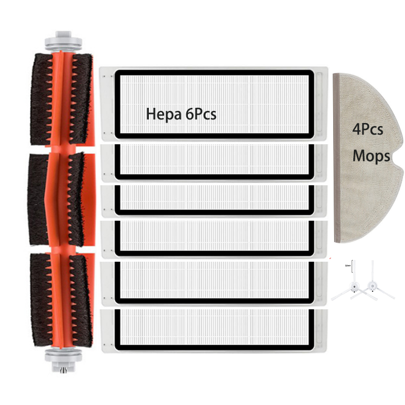 Spazzola laterale principale per Xiaomi Mi robot 1/ 1S SDJQR01RR SDJQR03RR RoboeockT6/T7/S5 aspirapolvere accessori Hepa polvere scatola: prugna