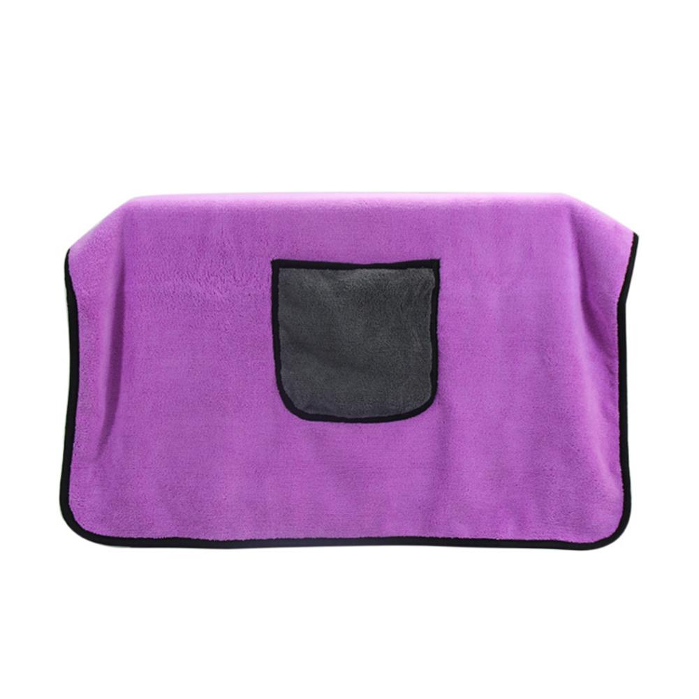 Huisdier Schoonmaakproducten Dubbele Laag Microfiber Huisdier Badhanddoek Grote Size Kat En Hond Super Absorberende Drogen Handdoek: purple