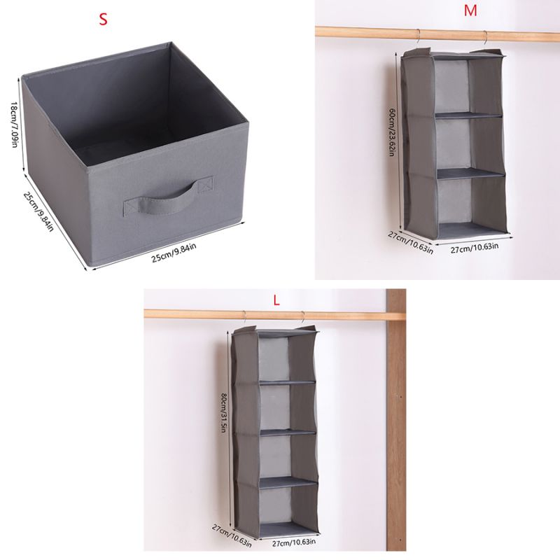 Hanging Closet Organizer, Closet Hanging Shelf with 2 Sturdy Hooks for Storage, Foldable Closet Hanging Storage Shelves