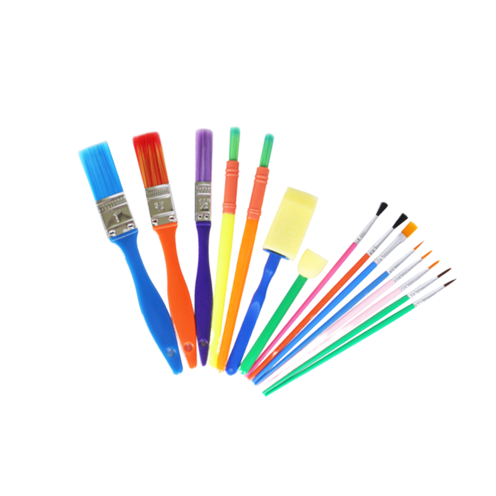15pcs Kids Art And Craft Painting Drawing Tools Mini Sponge Brush Set Painting Brush Set Fun Kits Early DIY Learning For Artists