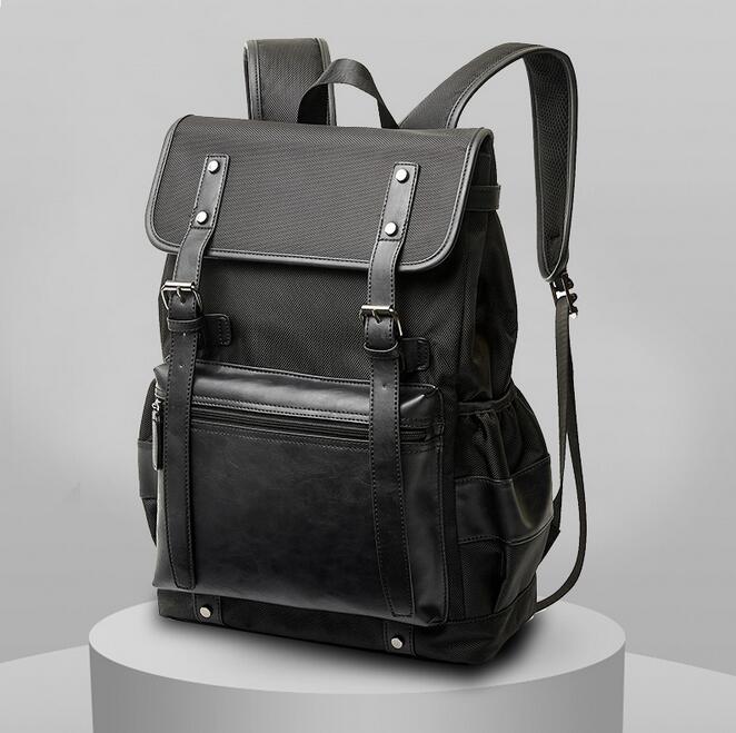 070217 men high capacity school student book backpack double shoulder bag: Default Title