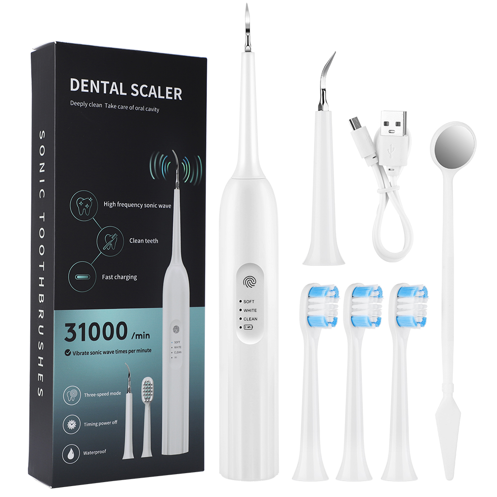 Cepillo de dientes eléctrico sónico para limpieza Dental, removedor de placa de sarro, raspador para blanqueamiento Dental: Default Title
