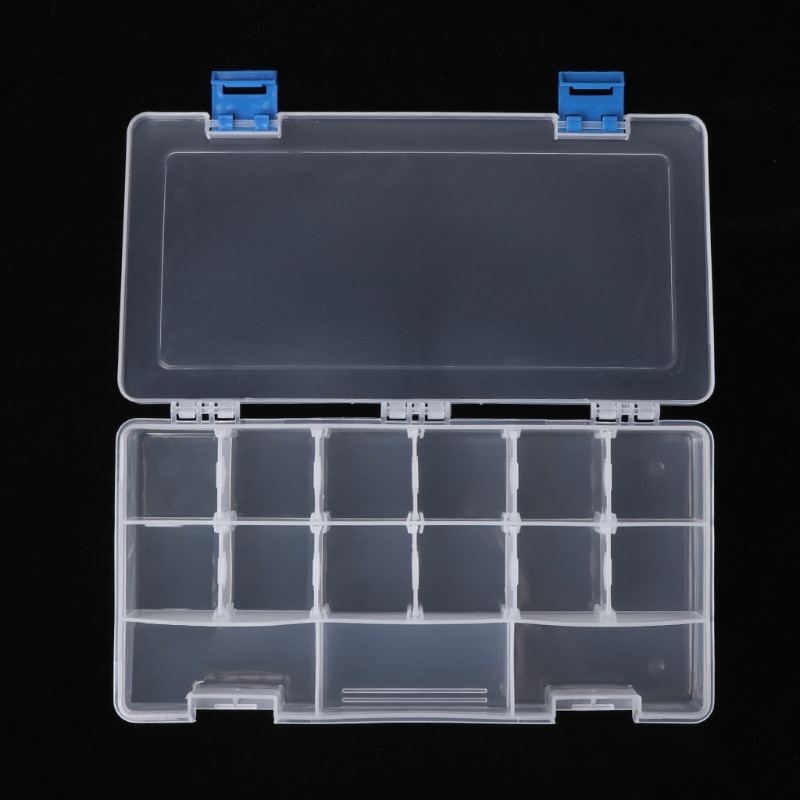 Portable 15 Components Storage Box Hardware Tool Parts Case Transparent Plastic