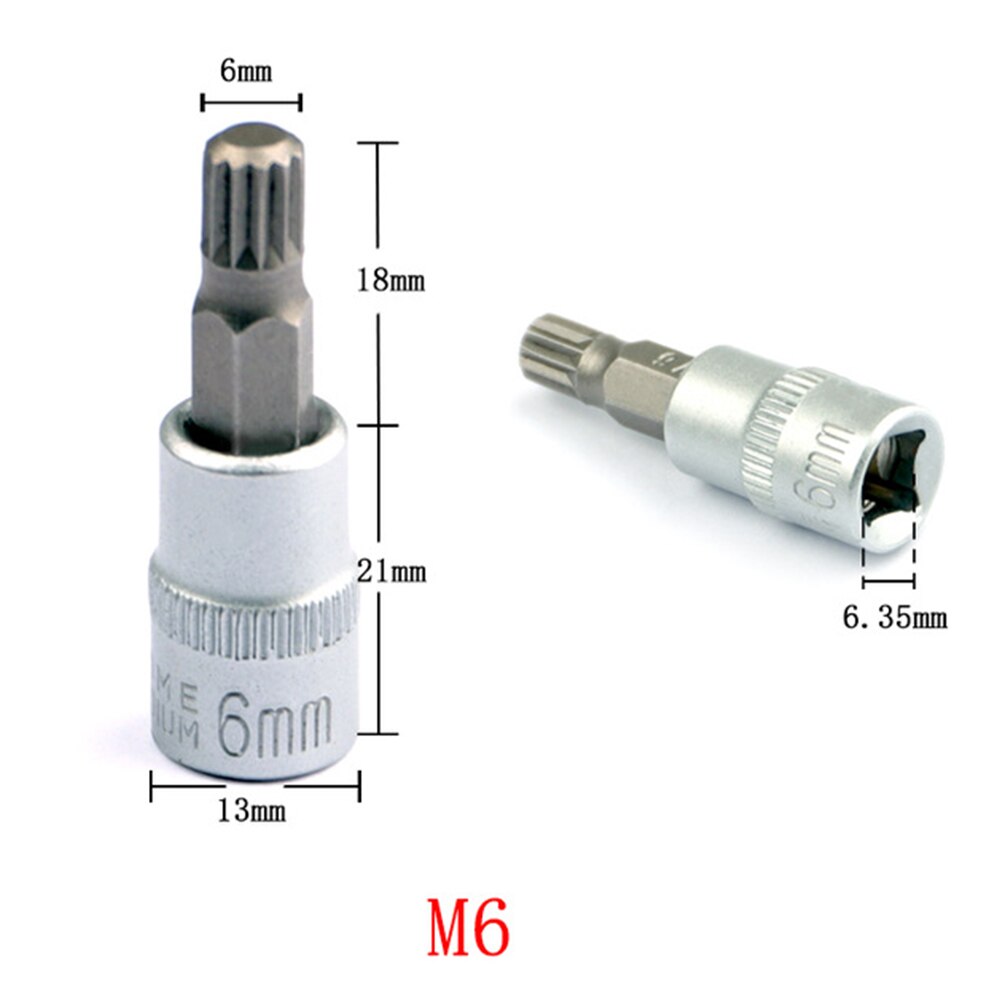 Rustfritt stål 8pc/ sett torx bit socekt  m4/m5/m6 /m8/m10/m12/m14/m16 med jernkortspor til skrallenøkkel