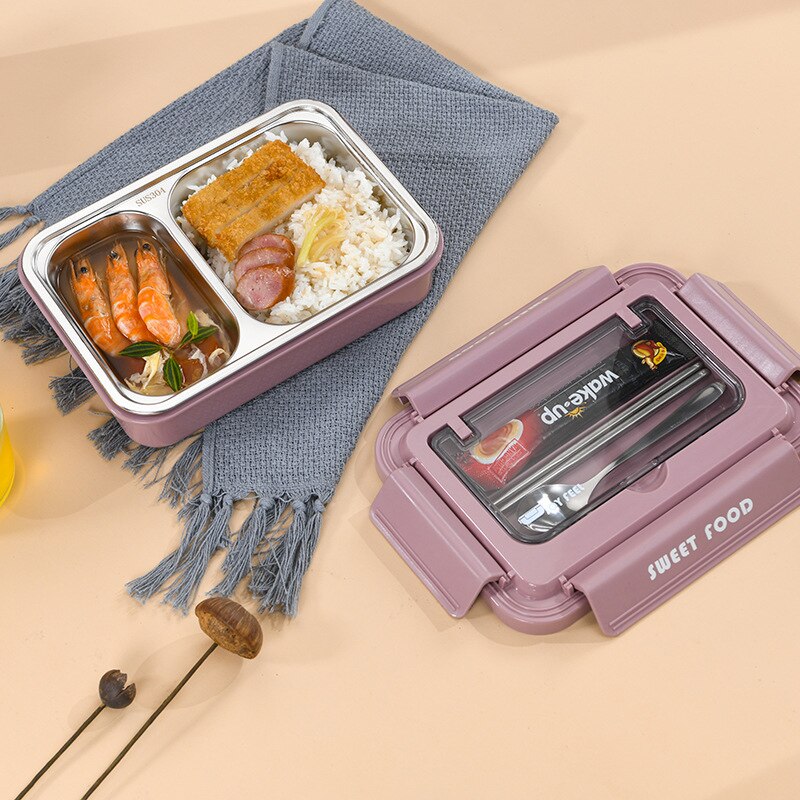 Lunch Box Bento Health Food Containers with Compartments Caixa Termica Thermos Thermal Loncheras Para Almuerzo Stainless Steel