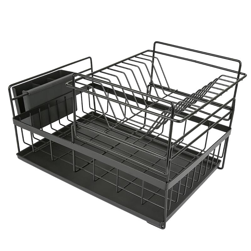 Dish Drying Rack Storage Holder Basket Plated Stainless Steel Washing Holder Kitchen Sink Dish Drainer Drying Organizer Shelf