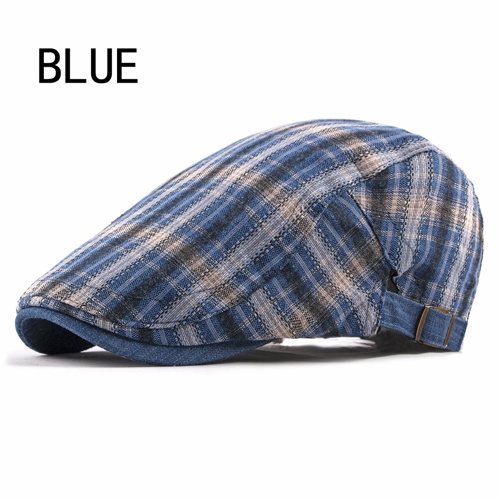 Mode Lente Herfst Hoeden Voor Mannen Casual Katoen Baret Caps Gorras Planas Boinas Plaid Platte Pet Verstelbare Baretten Pet