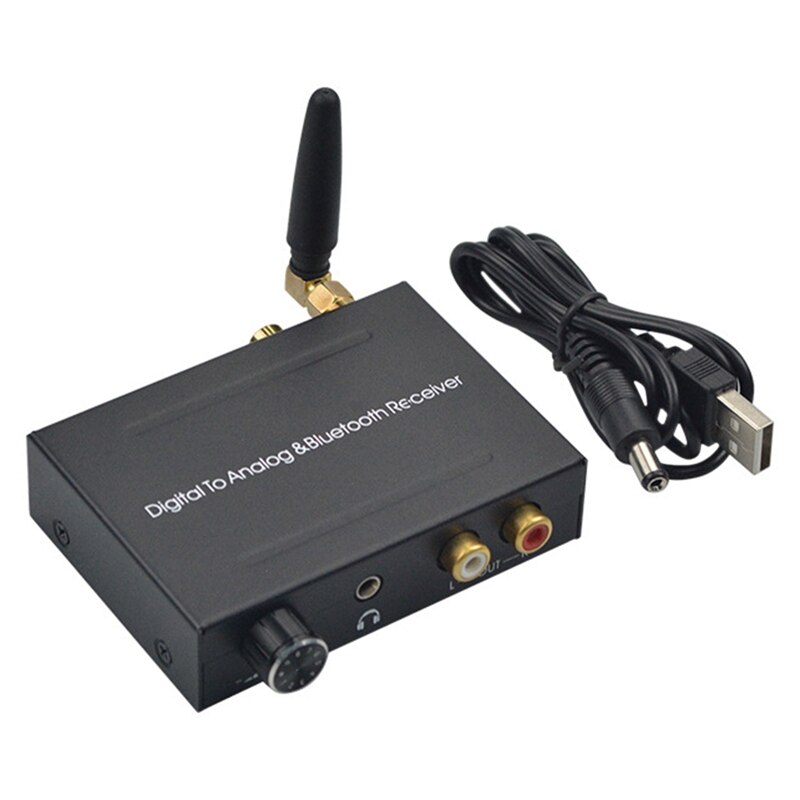 Bluetooth Dac Digitaal Naar Analoog Audio Converter Met Bluetooth Ontvanger Met Volumeregeling Volumeregeling 3.5Mm: Default Title