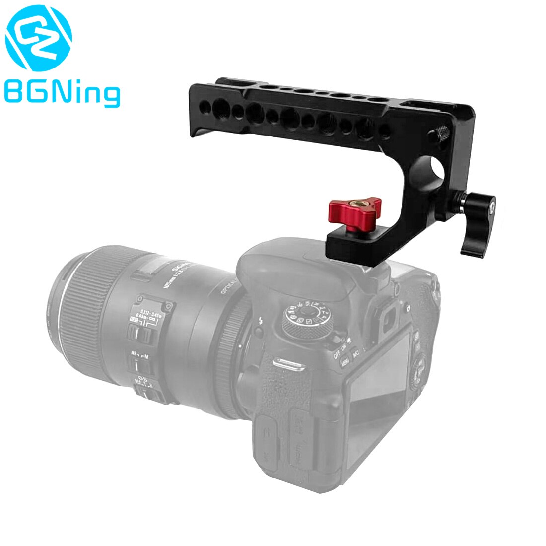 Bgning Camera Handvat Top Handvat Kaas Handvat Dslr Camera Cage Top Handvat Met 15Mm Staaf Gat Koude Schoen schoen 1/4 "3/8"