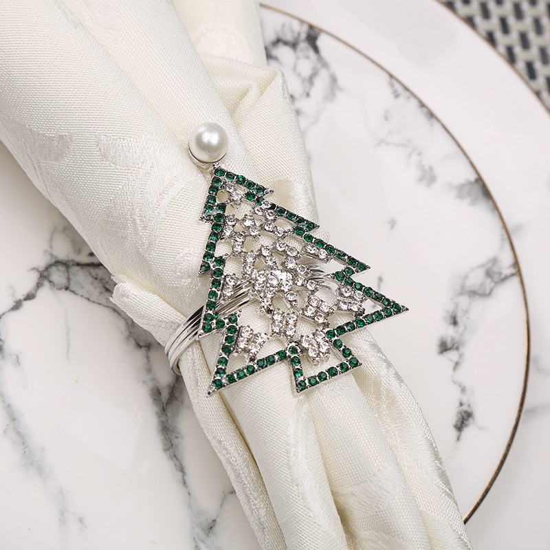 10 stuks kerstboom ring servet servet ring gesp Upscale hotel restaurant bruiloft tafel decoratie