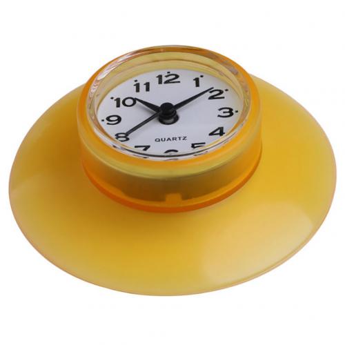 Waterdichte Keuken Badkamer Bad Douche Klok Zuignap Sucker Muur Decoratie: Geel